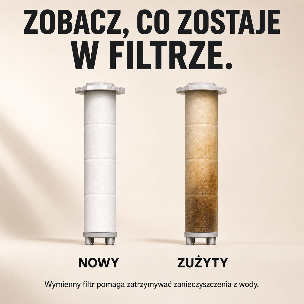 Porównanie nowego i zużytego filtra Dreammy PureFlow